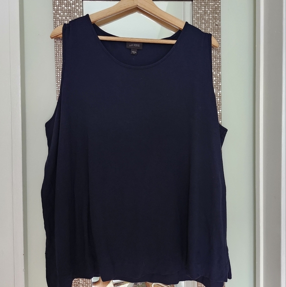 J Jill Wearever Collection Sleeveless Tank Top Size 2X Navy - Picture 1 of 6